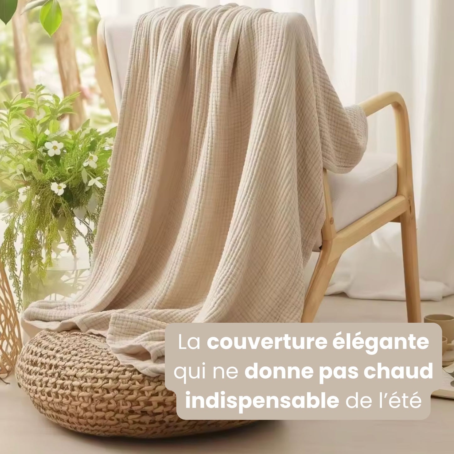 Couverture Mousseline — Légère & Respirante