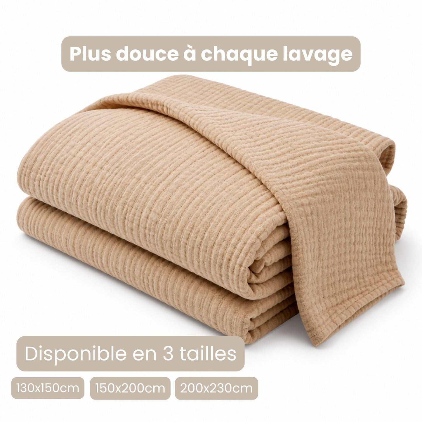 Couverture Mousseline — Légère & Respirante