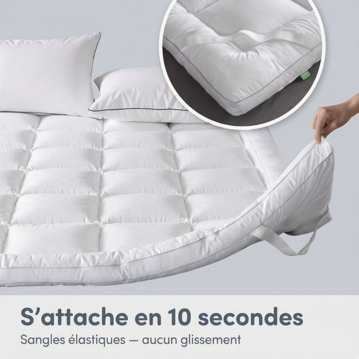 Surmatelas 1000GSM — Pour se réveiller moins raide, sans changer de matelas