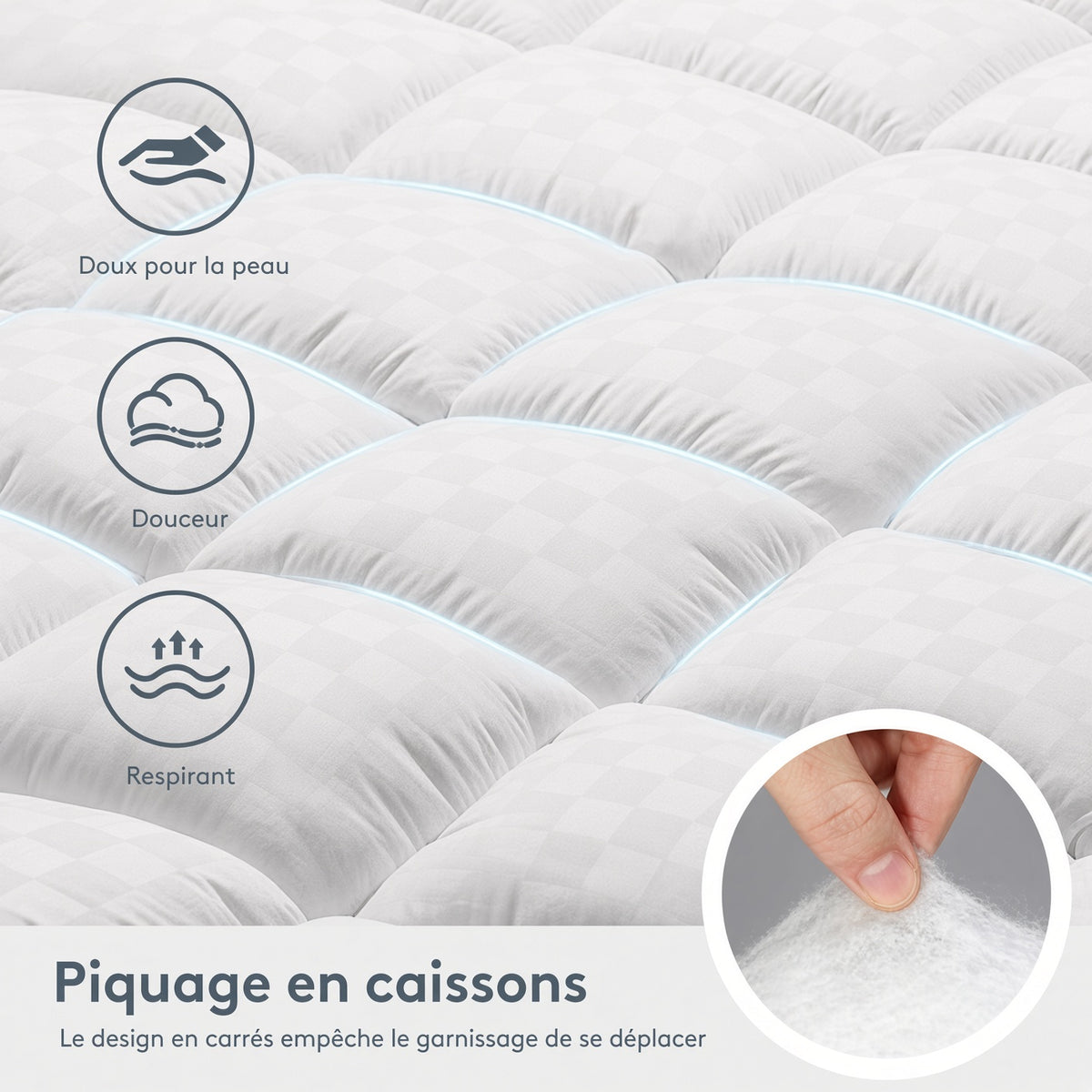 Surmatelas 1000GSM — Extra-épais, moelleux dès la première seconde